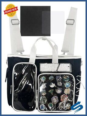 Ita Backpack Clear Pin Display Crossbody Shoulder Bag Oxford Cloth 4-in-1